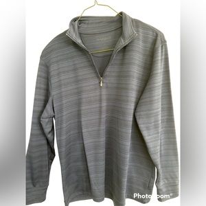 Men’s Haggar Long-sleeve Gray Zip Pullover, Size Large